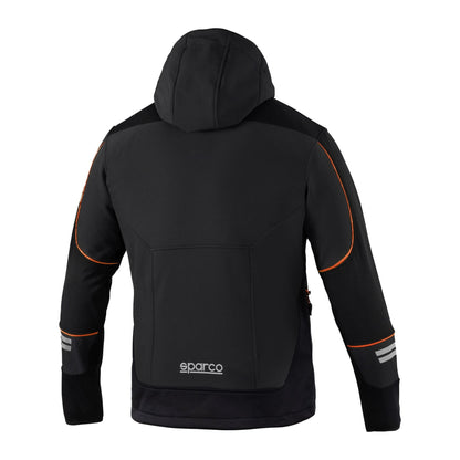 Sparco Tech York Softshell Jas Zwart/Oranje - Achterkant