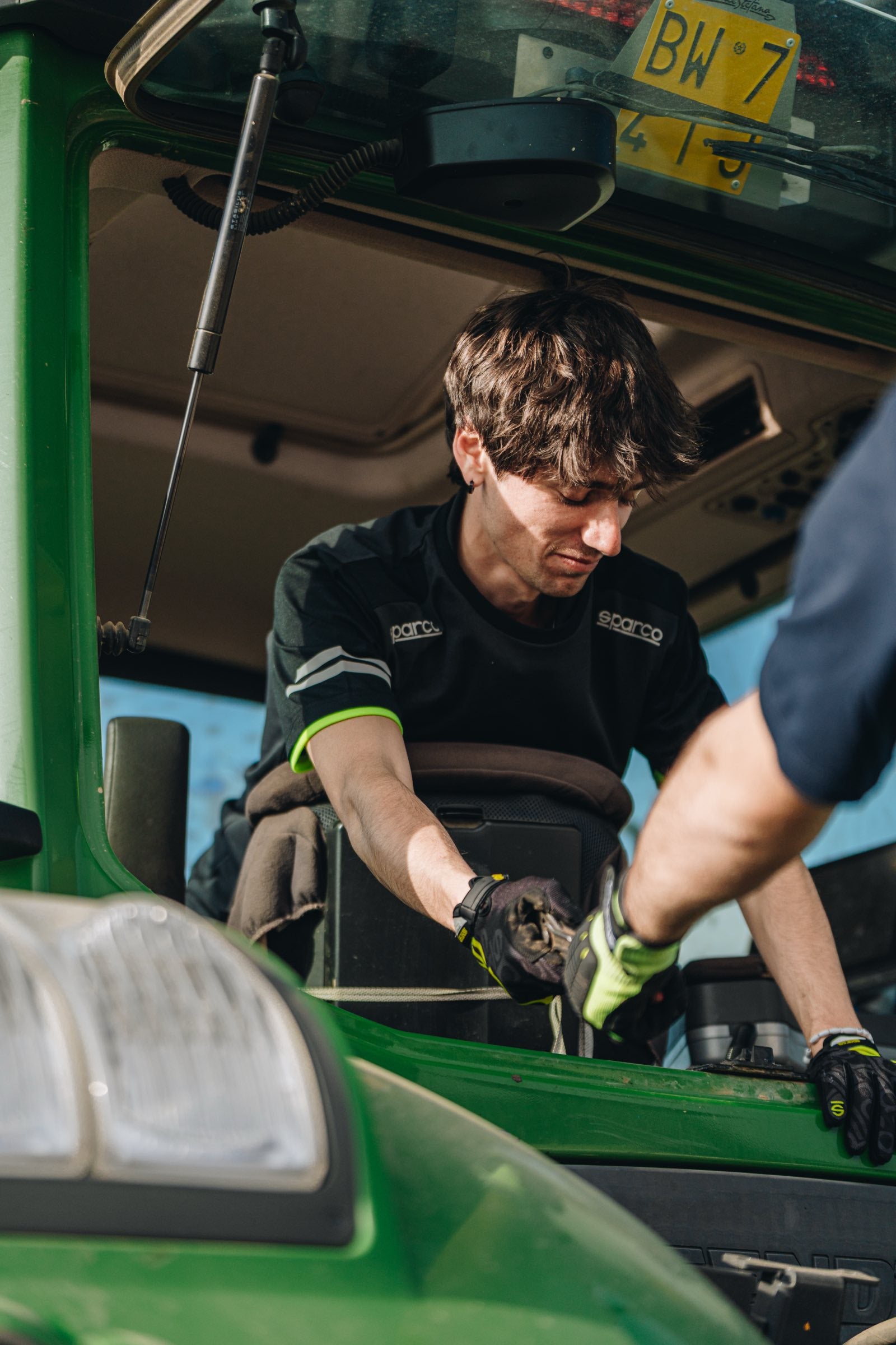 Sparco werkkleding in gebruik in de werkplaats